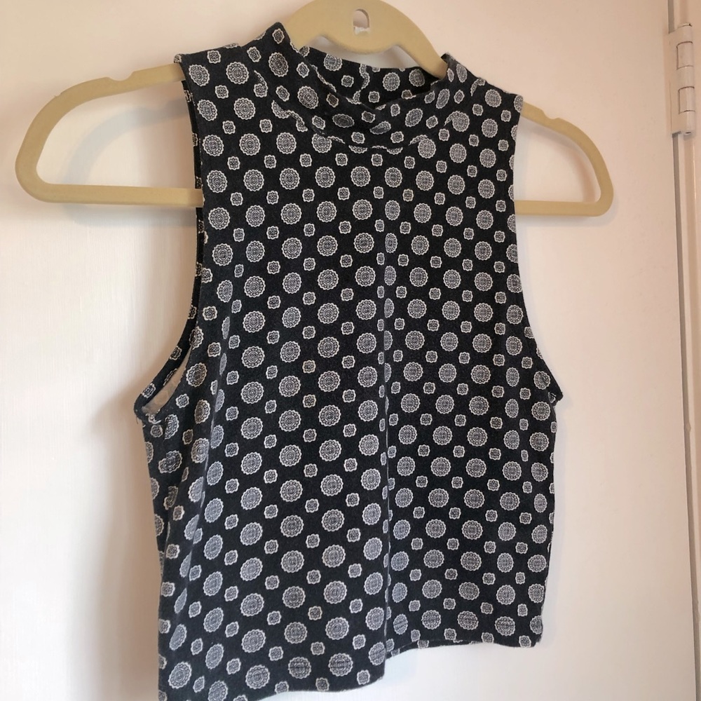 Black High Neck Crop Top